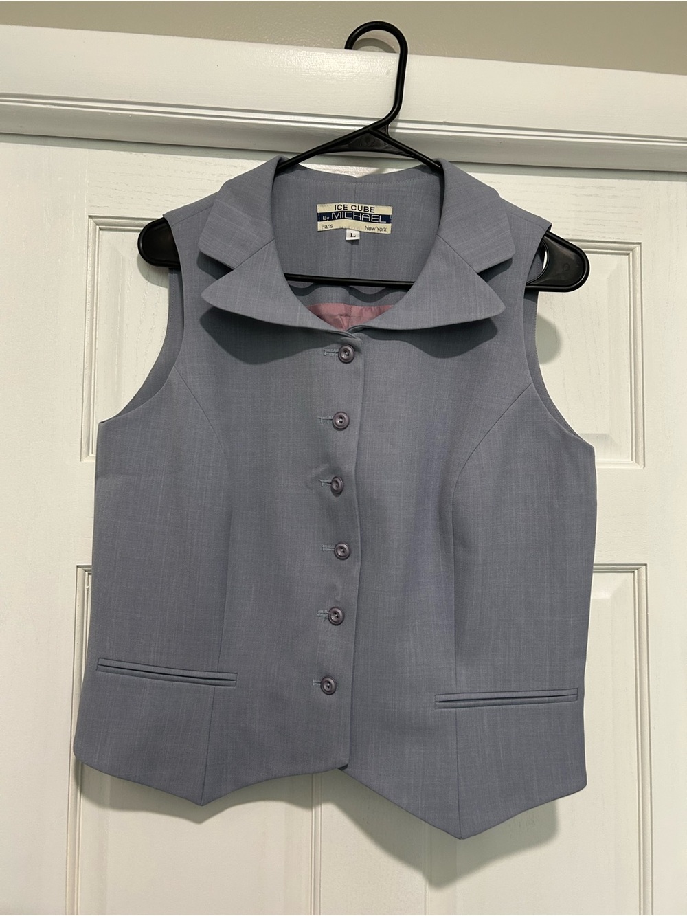 Womens Tailored Sleeveless Gray Vest